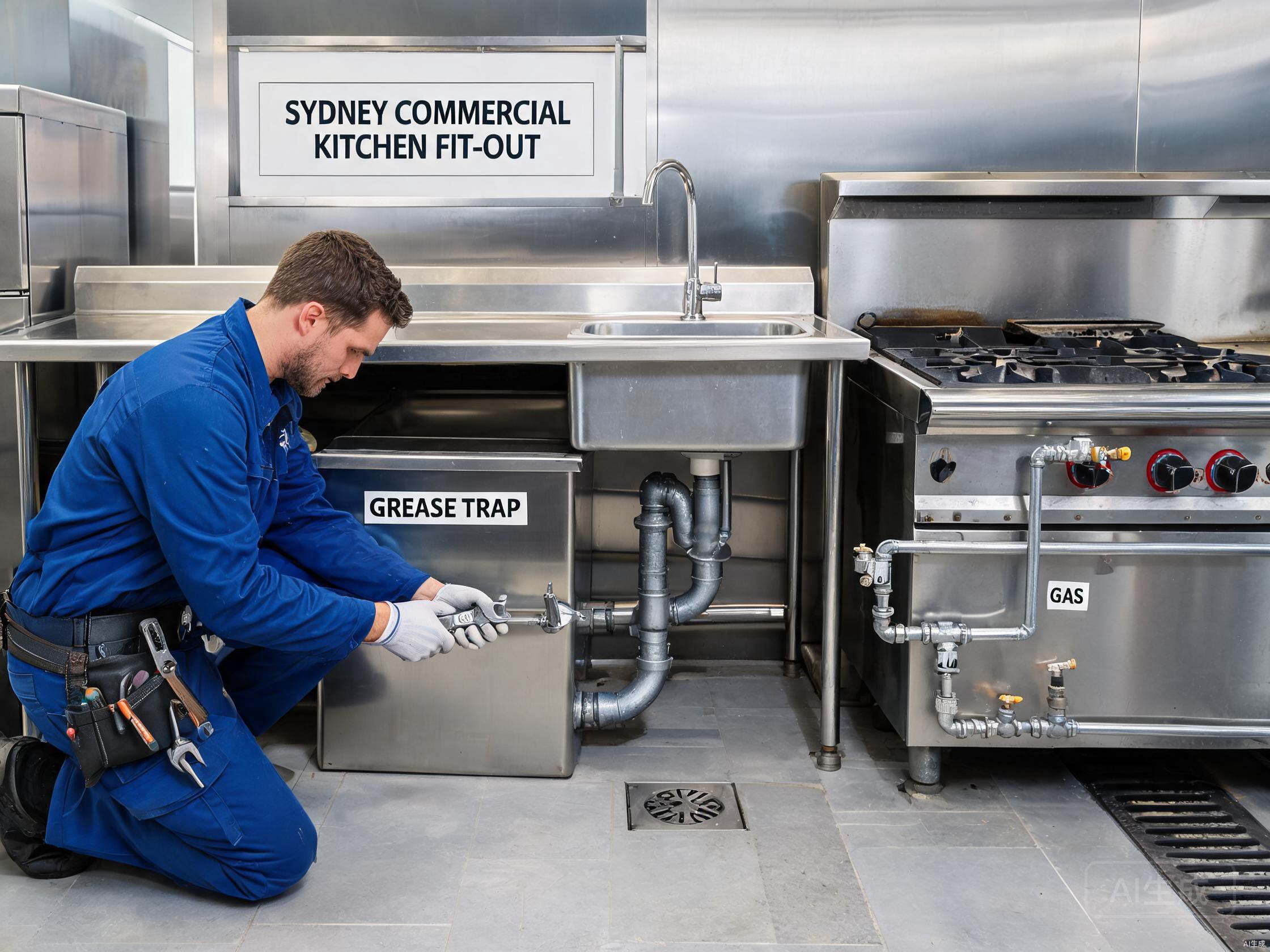 Restaurant kitchen plumbing fit-out