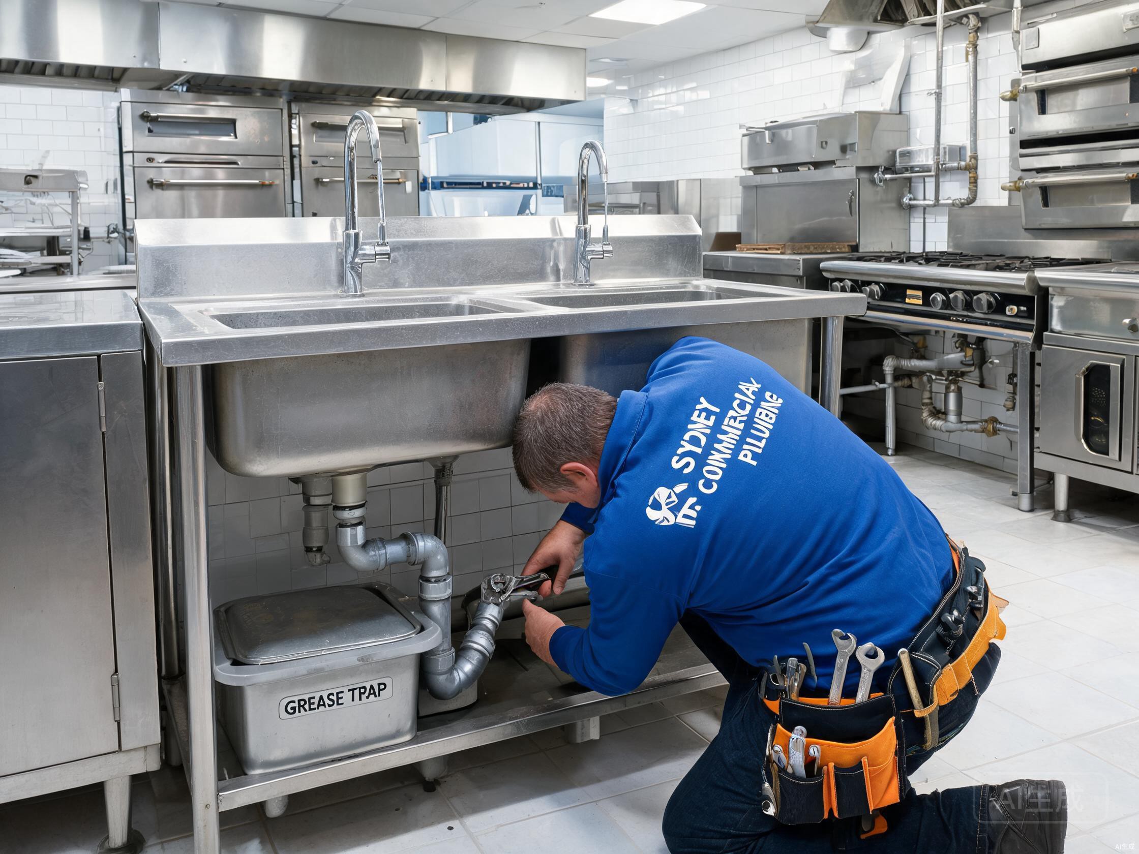 Commercial restaurant kitchen plumbing fit-out