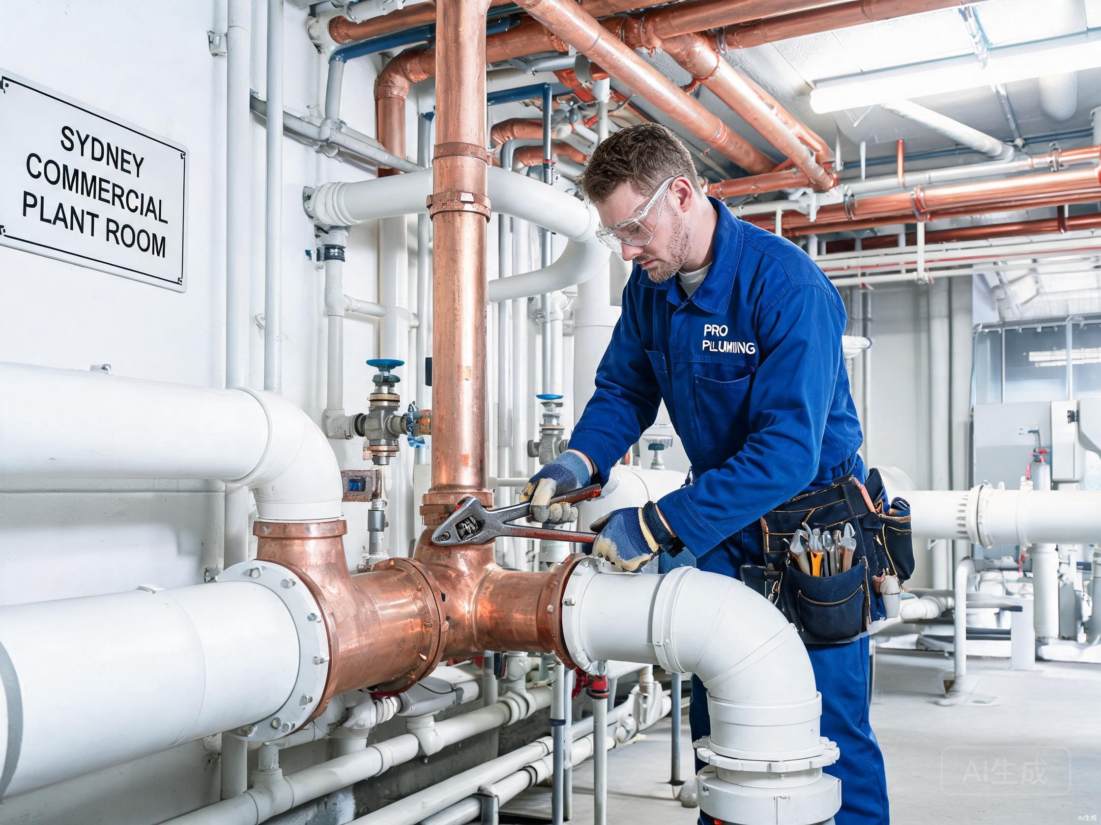 Commercial water and drainage system installation